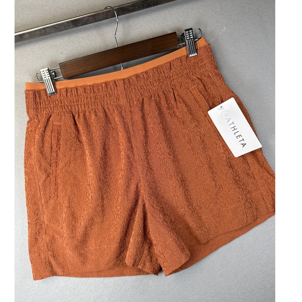 NWT Athleta Echo‎ Shorts Womens Size 6 Rust Orange Quick Dry Breathable Packable